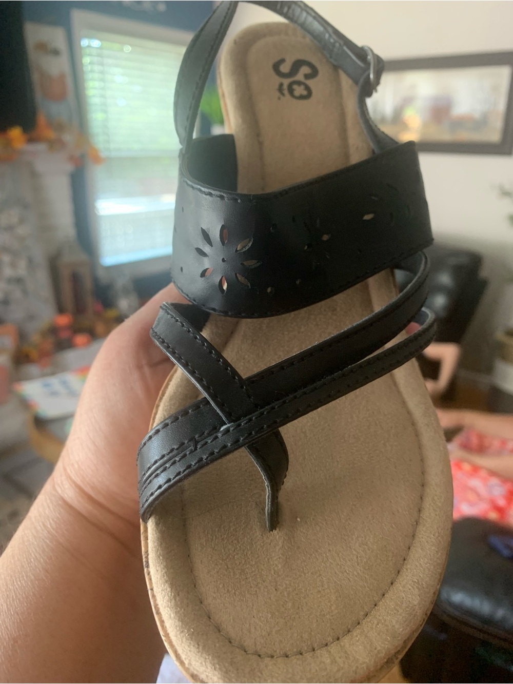 Kohl’s SO Black Strappy Women's Comfort Sandals, 9 Medium